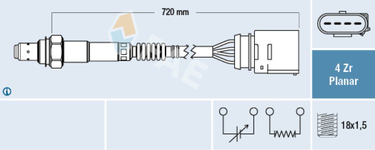 Sonda lambda FAE 77204 058906265C