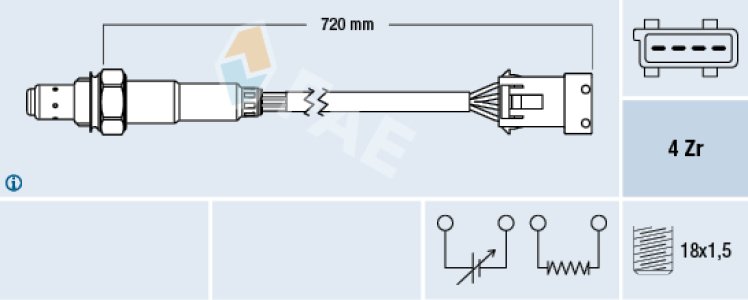 Sonda lambda FAE 77280 1628LP