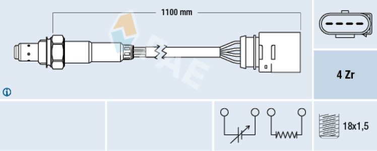 Sonda lambda FAE 77140 06B906265B