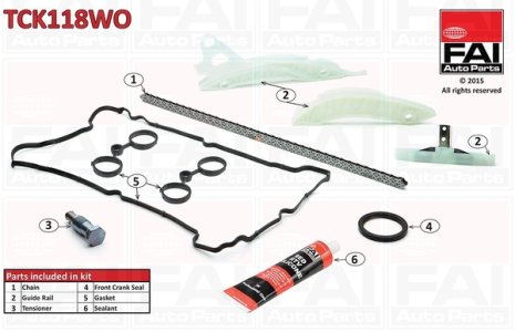 Zestaw łańcucha rozrządu FAI AutoParts TCK118WO 0816H9