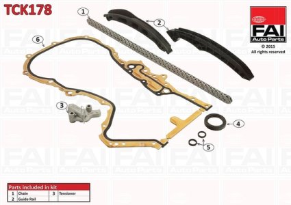 Zestaw łańcucha rozrządu FAI AutoParts TCK178 03C109158A