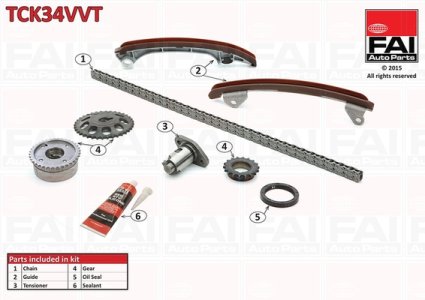 Zestaw łańcucha rozrządu FAI AutoParts TCK34VVT 1350688600