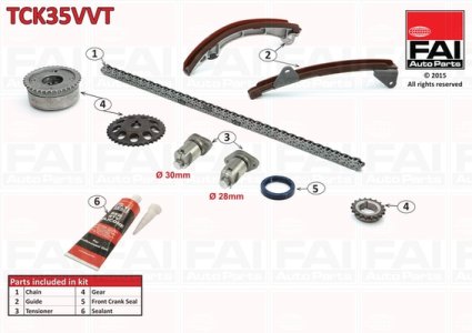 Zestaw łańcucha rozrządu FAI AutoParts TCK35VVT 135060D020