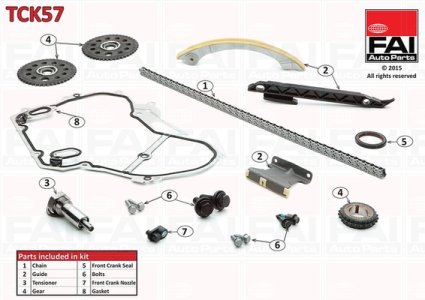 Zestaw łańcucha rozrządu FAI AutoParts TCK57 24461834
