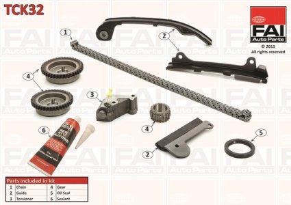 Zestaw łańcucha rozrządu FAI AutoParts TCK32 130284M51A