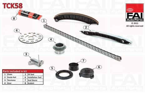 Zestaw łańcucha rozrządu FAI AutoParts TCK58 7701476597