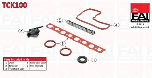 Zestaw łańcucha rozrządu FAI AutoParts TCK100 0816F6