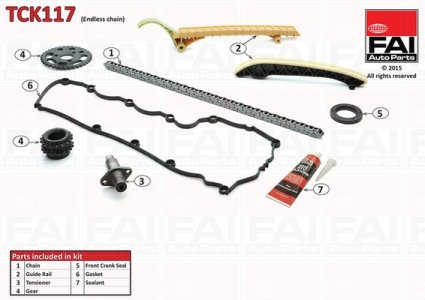 Zestaw łańcucha rozrządu FAI AutoParts TCK117 1660500011