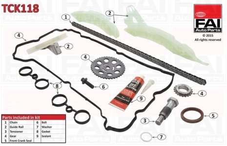Zestaw łańcucha rozrządu FAI AutoParts TCK118 0816H9
