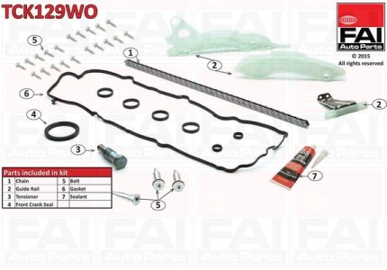 Zestaw łańcucha rozrządu FAI AutoParts TCK129WO 0816J2