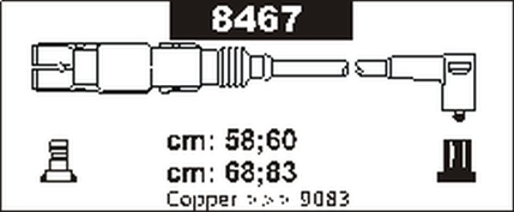 Przewody wysokiego napięcia komplet SENTECH 8467 ABM84