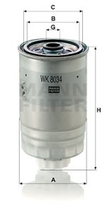 Filtr paliwa MANN-FILTER WK8034 