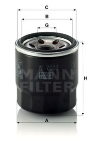 Filtr oleju MANN-FILTER W7023 