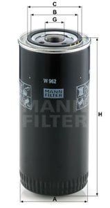 Filtr oleju MANN-FILTER W962 1160025