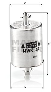 Filtr paliwa MANN-FILTER MWK44 