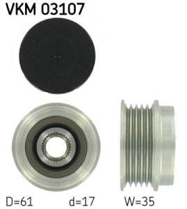 Sprzęgło alternatora SKF VKM 03107 