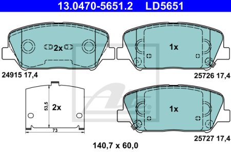 KLOCKI HAM.CERAMIC PRZOD HYUNDAI I30 11-