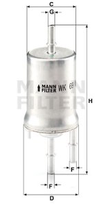 Filtr paliwa MANN-FILTER WK69 PP836/2