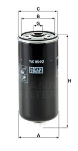 Filtr paliwa MANN-FILTER WK854/2 WK8542