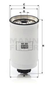 Filtr paliwa MANN-FILTER WK880 