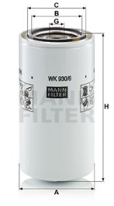 Filtr paliwa MANN-FILTER WK930/6X WK9306X