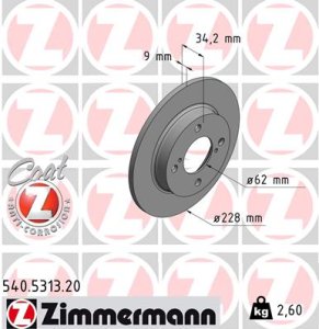 Tarcza hamulcowa ZIMMERMANN 540531320 55611M68P00 SUZUKI BALENO  16- tył