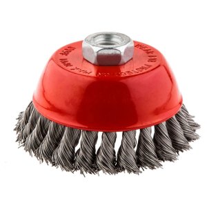 SZCZOTKA DRUCIANA DOCZOŁOWA 100 MM X M14, INOX