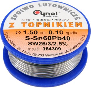 SPOIWO LUTOWNICZE 1.5MM 100G SN60PB40