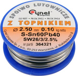 SPOIWO LUTOWNICZE 2.5MM 100G SN60PB40