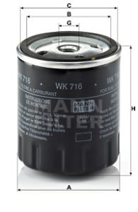 Filtr paliwa MANN-FILTER WK716 