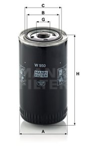 Filtr oleju MANN-FILTER W950 