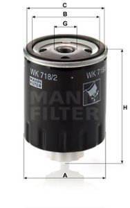 Filtr paliwa MANN-FILTER WK718/2 WK7182