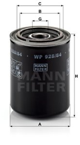 Filtr oleju MANN-FILTER WP928/84 WP92884