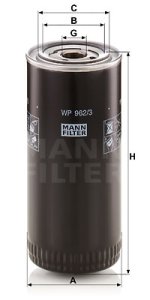 Filtr oleju MANN-FILTER WP962/3X WP9623X