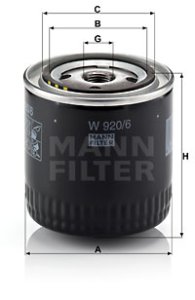 Filtr oleju MANN-FILTER W920/6 W9206