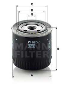Filtr oleju MANN-FILTER W920/7 W9207