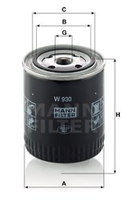 Filtr oleju MANN-FILTER W930 