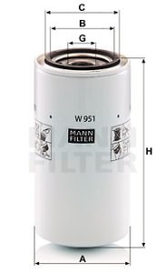 Filtr oleju MANN-FILTER W951 