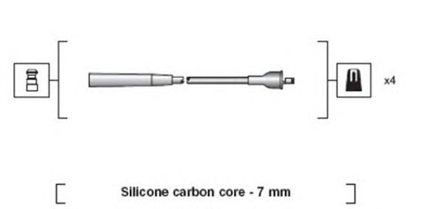 Przewody wysokiego napięcia komplet MAGNETI MARELLI MSK1227 