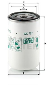 Filtr paliwa MANN-FILTER WK727 