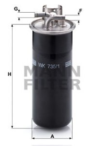 Filtr paliwa MANN-FILTER WK735/1 WK7351