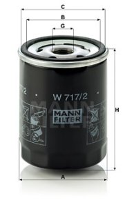 Filtr oleju MANN-FILTER W717/2 W7172