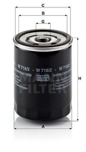Filtr oleju MANN-FILTER W718/2 W7182
