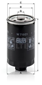 Filtr oleju MANN-FILTER W719/21 W71921