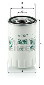 Filtr oleju MANN-FILTER W719/7 W7197