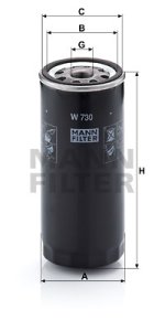 Filtr oleju MANN-FILTER W730 