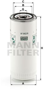 Filtr oleju MANN-FILTER W962/8 W9628