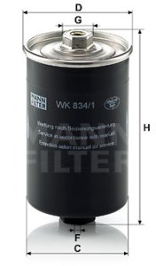 Filtr paliwa MANN-FILTER WK834/1 WK8341