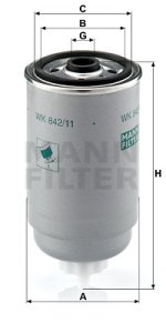 Filtr paliwa MANN-FILTER WK842/11 WK84211