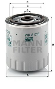 Filtr paliwa MANN-FILTER WK817/3X WK8173X